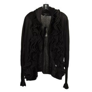 NWT Romeo and Juliet Couture Women's Black Ruffle Cardigan Sweater Size M